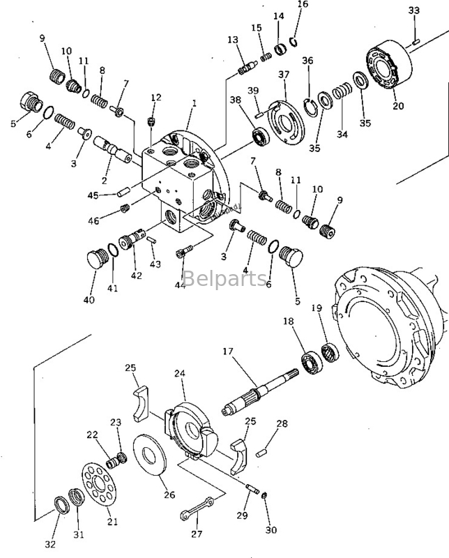 δεκαετία του '20-60-22101 μίνι εκσκαφέας pc40-5 Assy μηχανών ταξιδιού τελικό Drive της KOMATSU