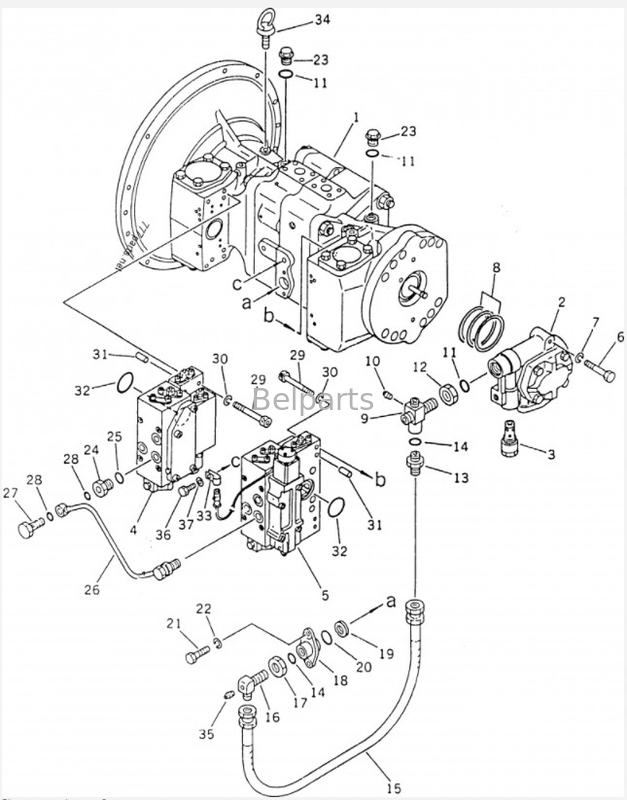 Pc220 κύρια αντλία Pc220 5 εκσκαφέων PC 220-3 Belparts υδραυλική αντλία pc220-5 pc220-7 708-25-01054 για τη KOMATSU