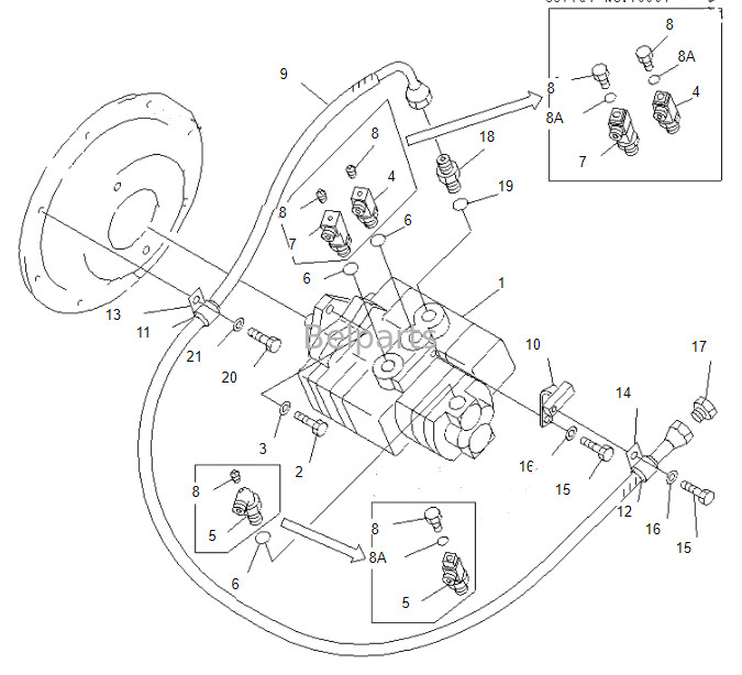 Εκσκαφέας pc50mr-2 Pc50 pc50uu-2 Belparts υδραυλική αντλία αντλιών 708-3S-00461 20U-60-21210 Pc55 Pc58 κύρια για τη KOMATSU