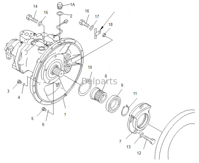 Εκσκαφέας pc100-6 Belparts pc120-6 pc120-2 υδραυλική αντλία αντλιών 708-1L-00070 Pc100 κύρια για τη KOMATSU