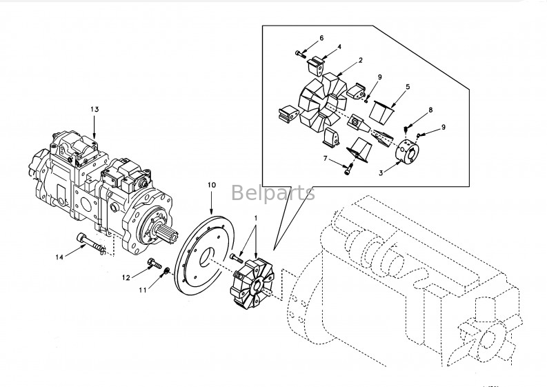 Belparts υδραυλική αντλία αντλιών εκσκαφέων Ec240 Ec460 Ec360 κύρια για τη  SA 1142-00531