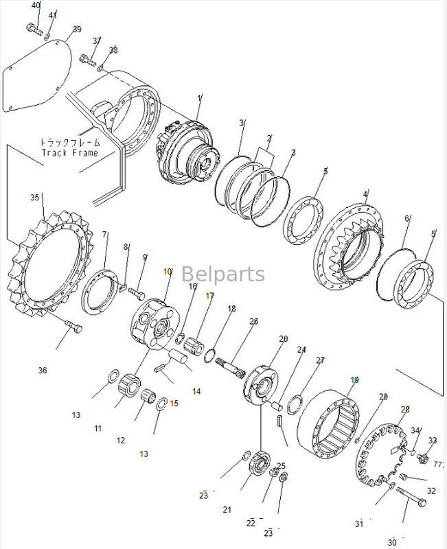 Εκσκαφέας pc220-6 τελική μηχανή Assy Belparts ταξιδιού Drive 708-8F-00121