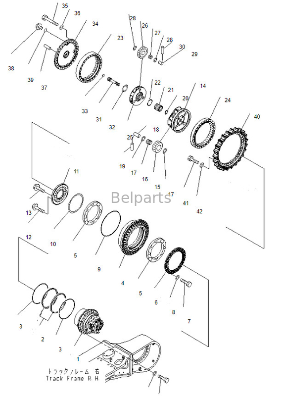 21M-27-00041 εκσκαφέας pc600-8 Assy μηχανών ταξιδιού τελικό Drive PC650-8MO PC600-8MO για τη KOMATSU