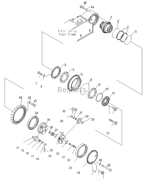 Μηχανή Assy pc600-7 ταξιδιού εκσκαφέων 706-88-01101 Belparts τελικό Drive για τη KOMATSU