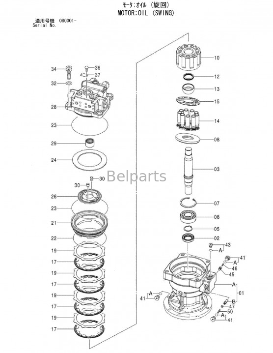 Γυρίζοντας μηχανή zx120-3 μηχανή Assy 9177550 εκσκαφέων Belparts ταλάντευσης για Hitachi