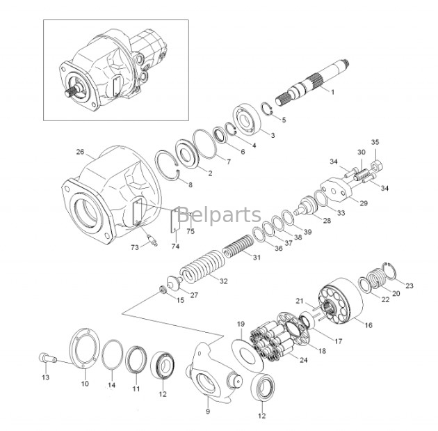 Κεντρική αντλία εξορυκτήρα R55-7 R60 Υδραυλική αντλία 31M8-10020 31M8-10021 Για την Hyundai