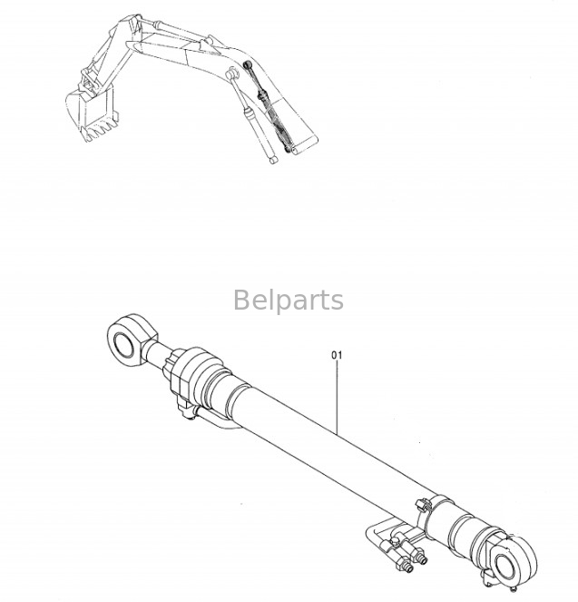Μπελπερτς Εκσκαφέας Υδραυλικός EX270-5 EX270LC-5 EX280LCH-5 Boom Arm Bucket Cylinder Assy Για την Hitachi 9147235 9147237