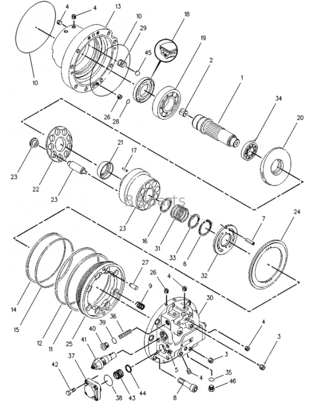 Μοντέλο εξόρυξης Belparts Travel Motor Assy για E315D Τελική οδήγηση Assy 1026433 1076553
