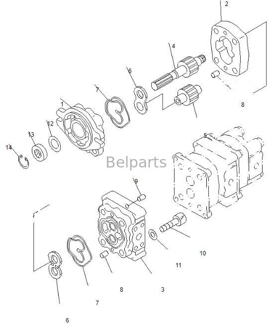 PC50MR-2 9086 Belparts Excavator Main Pump Για την υδραυλική αντλία Komatsu 708-3S-00461 705-41-08090