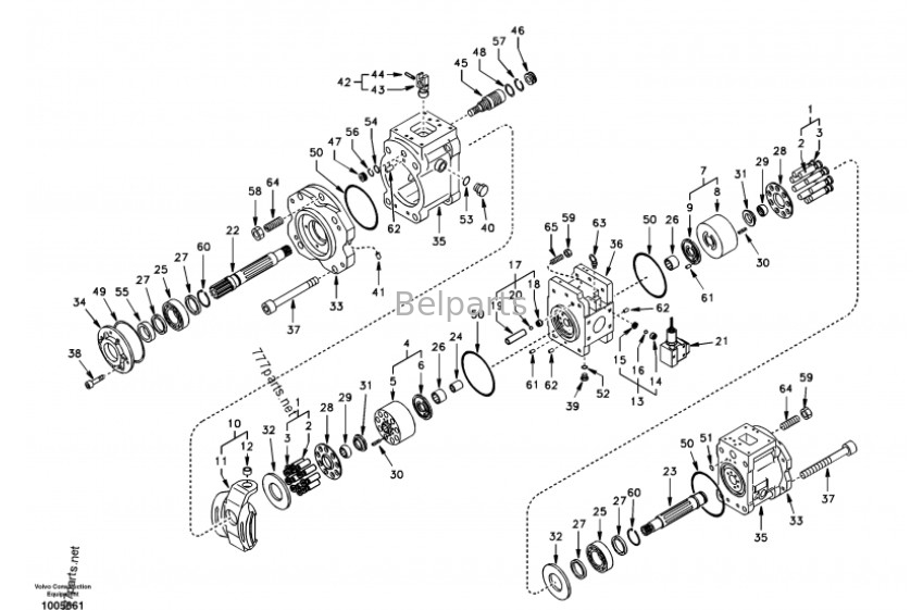 Ανταλλακτικά εξορυκτών Volvo K3V112DT-9N-14Т ЕС210 SA1142-00012 Υδραυλική κύρια αντλία