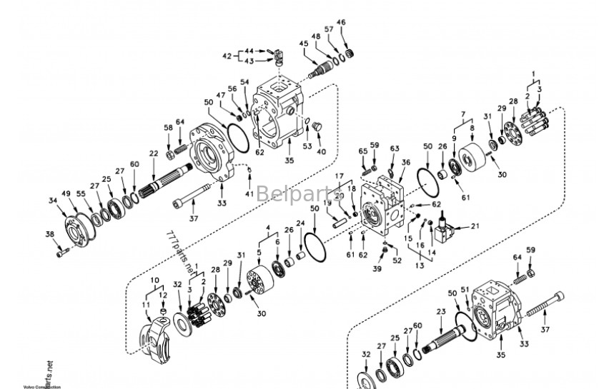 Μέρη εκσκαφέα K3V112DT-9N24-14T EC210 EC240 XE215 LG225 Κεντρική αντλία για Volvo