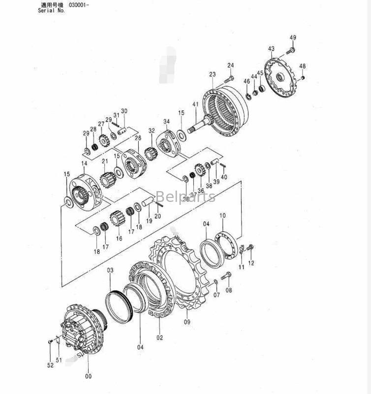 ZAXIS230 ZX230LC ZX240 ZX250 υδραυλικός κινητήρας 9190294 9196318 συναρμολόγιο κινητήρα ταξιδιού για εξαρτήματα εκσκαφικών μηχανών Hitachi