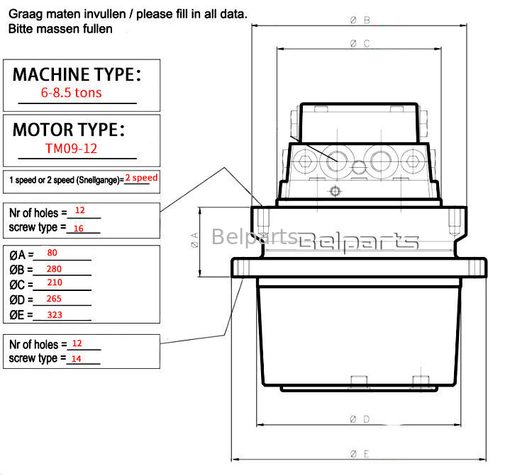 Μειωτήρας περιστροφής εκσκαφέα Doosan DH290LC-V 2101-1025G 2101-1025E 2101-1025H