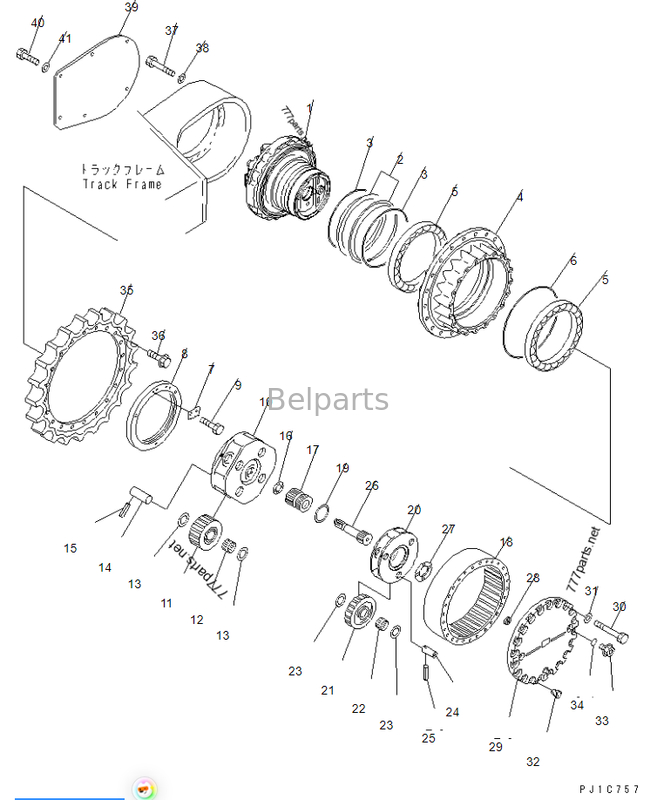 Τμήματα για εκσκαφέα PC300-7 207-27-71140 708-8H-00320 Εκσκαφέας Ταξιδιωτικό κιβώτιο ταχυτήτων