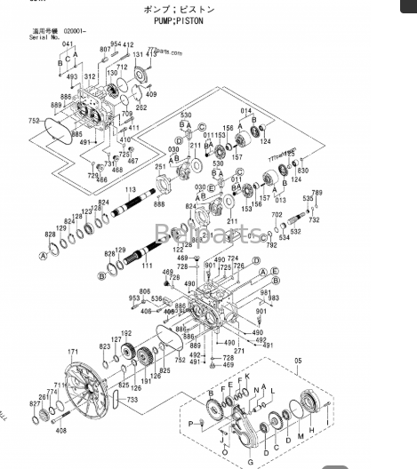 Hitachi ZX450-3 ZX450LC-3 ZX470R-3 ZX470H-3 ZX470LCH-3 ZX500LC-3 ZX520LCH-3 Κύρια υδραυλική αντλία K5V200DPH-OE02 4633472 463cav Partner