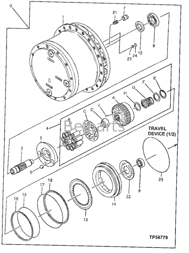 Deere 160LC Final Drive Excavator Part AT183684 AT218124 4359799 4359799EX Hydraulic Travel Motor Reducer