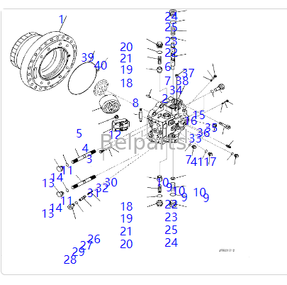 706-8J-01411 706-8J-01421 Κινητήρας ταξιδιού για KOMATSU PC450-7 PC450LC-7 PC450-8 PC450LC-8 PC490-10 PC490LC-10 Εξάρτημα εκσκαφέα Υδραυλικός κινητήρας τροχιάς