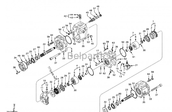 Μέρη εκσκαφέα K3V112DT-9N24-14T EC210 EC240 XE215 LG225 Κεντρική αντλία για Volvo